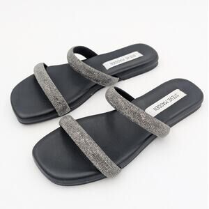 Steve Madden Decorate Rhinestone Embellished Slide Sandals Women's Size US7 EU38